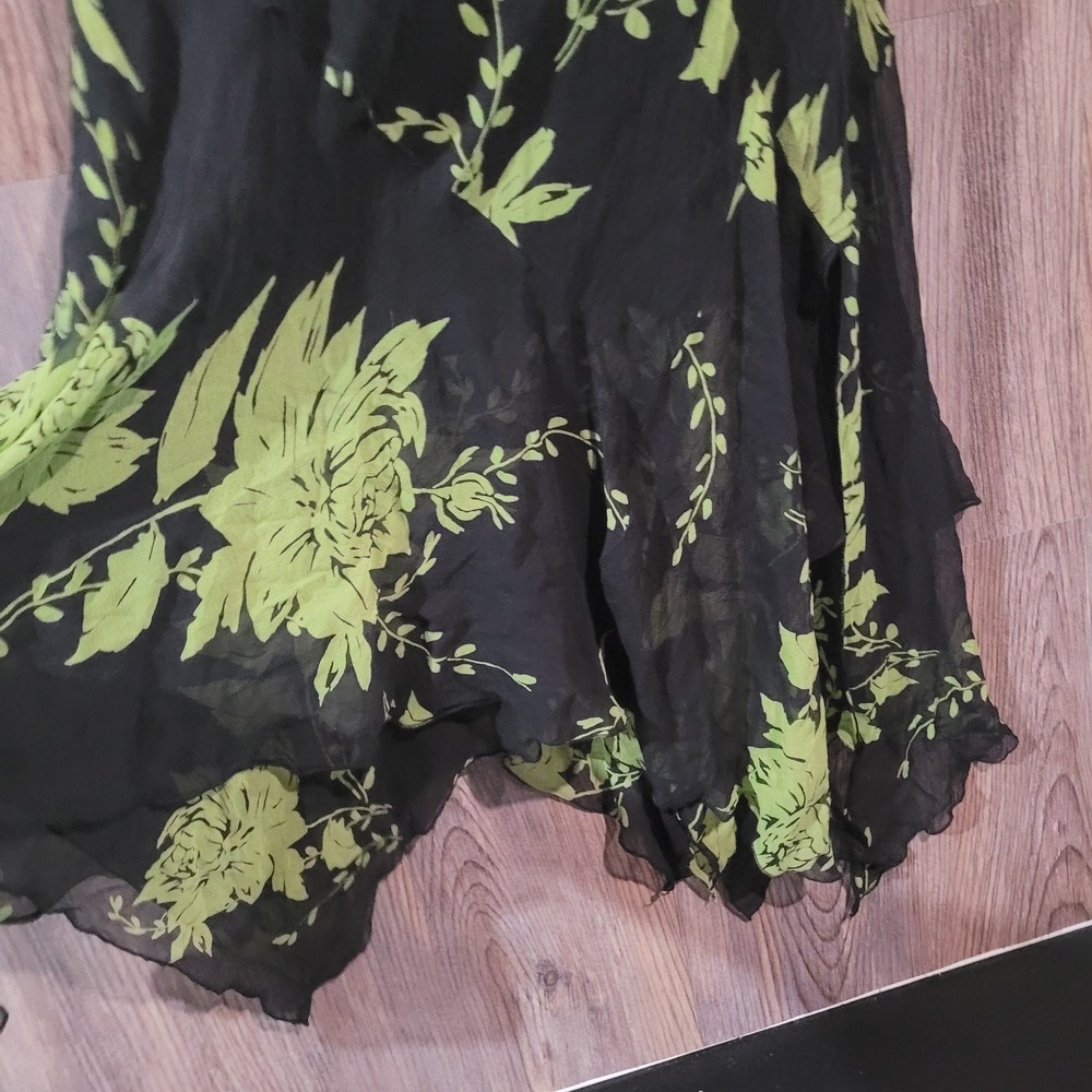 Jonathan Martin Silk Slip Dress Sz 12 SLIM FIT Bias Whimsigoth Fairy Pixie Hem - Picture 6 of 11